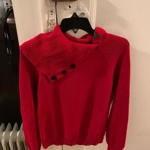 Gap red button collar sweater